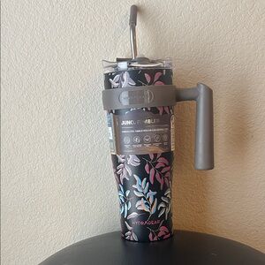HydraGear Juno Tumbler - Black with Multicolor Leaf Design